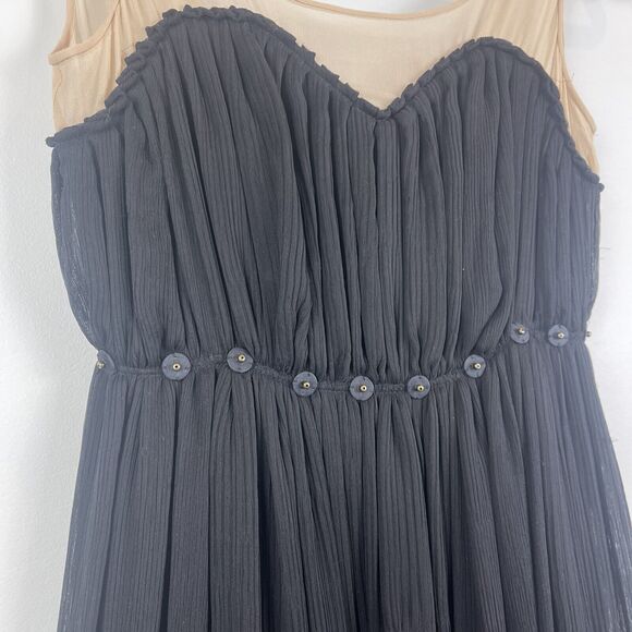 3.1 Phillip Lim Womens Silk Dress Size 0 Black Cream Embellished Flowy Cocktail - Picture 7 of 14